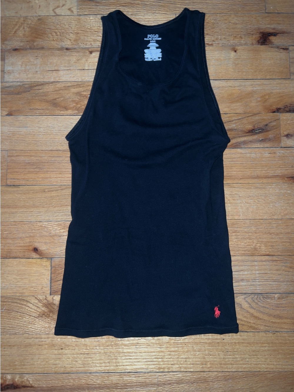 Polo by Ralph Lauren Black Ribbed Tank Top, L